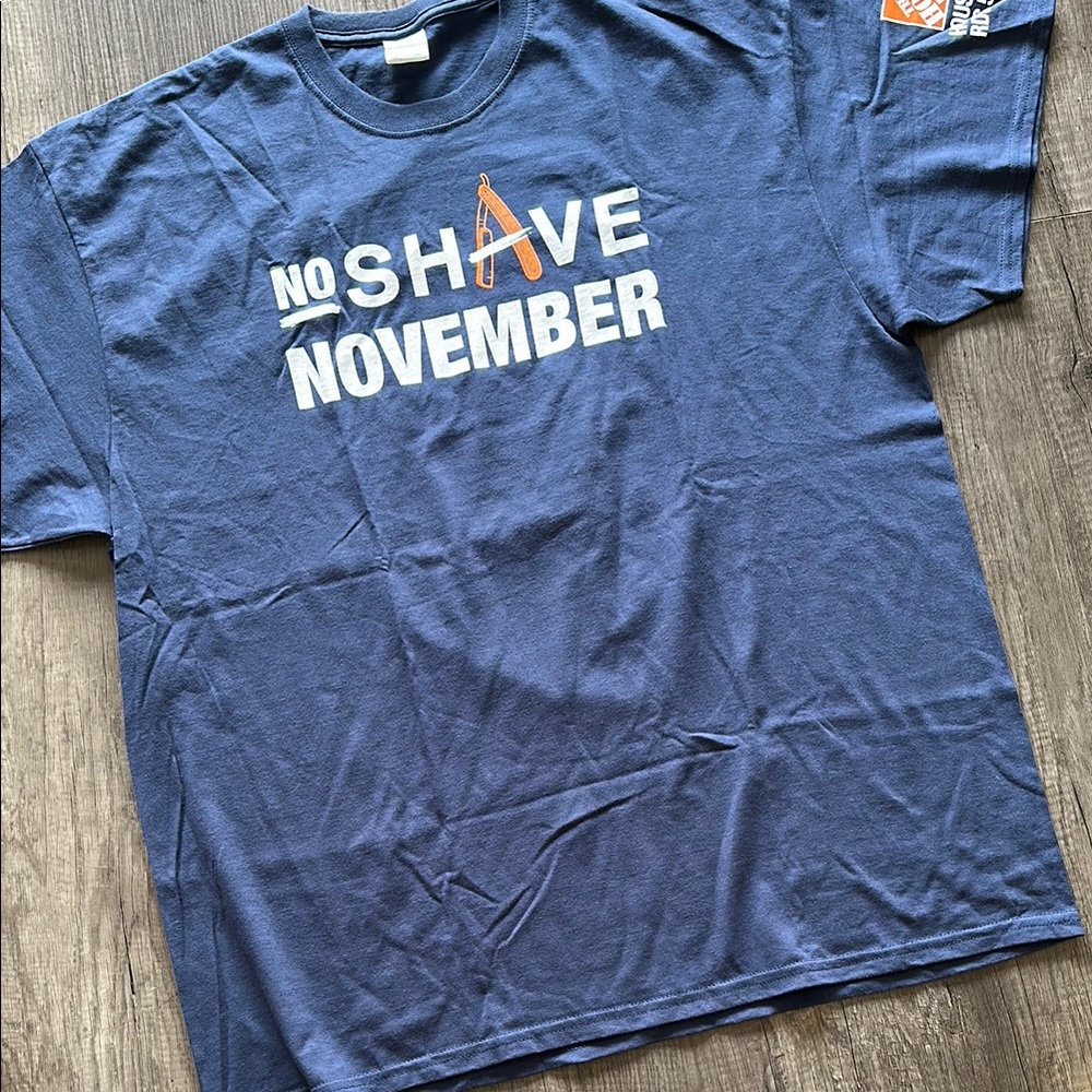 THD| NO SHAVE NOVEMBER Graphic Navy T-Shirt with Beard Design